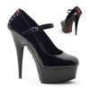 Pleaser - DELIGHT687FH Pumps - Schwarz/Rot Product image